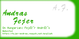 andras fejer business card